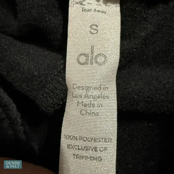 Alo Yoga Prizewinner Track Pants Black Wide Leg Logo Waistband Athleisure Small - Picture 12 of 13